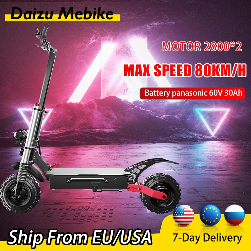 

60V 5600W Electric Scooter Dual Motor 85KM/H Max Speed Electric Scooters Adults 100KM Long Range Commuting E Scooter with Seat