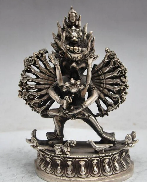 

Украшение, бронзовые фабричные магазины, тибетское серебро, 7 дюймов, Китай, тибетский буддизм, Серебряный экзорцизм, тысяча звёзд