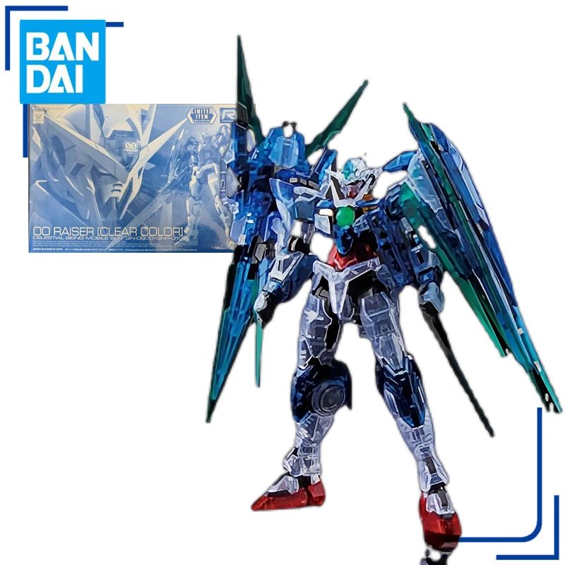 

Bandai Original GN-0000 + GNR-010 00 RAISER Color Clear Ver. Аниме экшн-фигурки в сборе, модель, игрушки, подарки для детей, 1/144