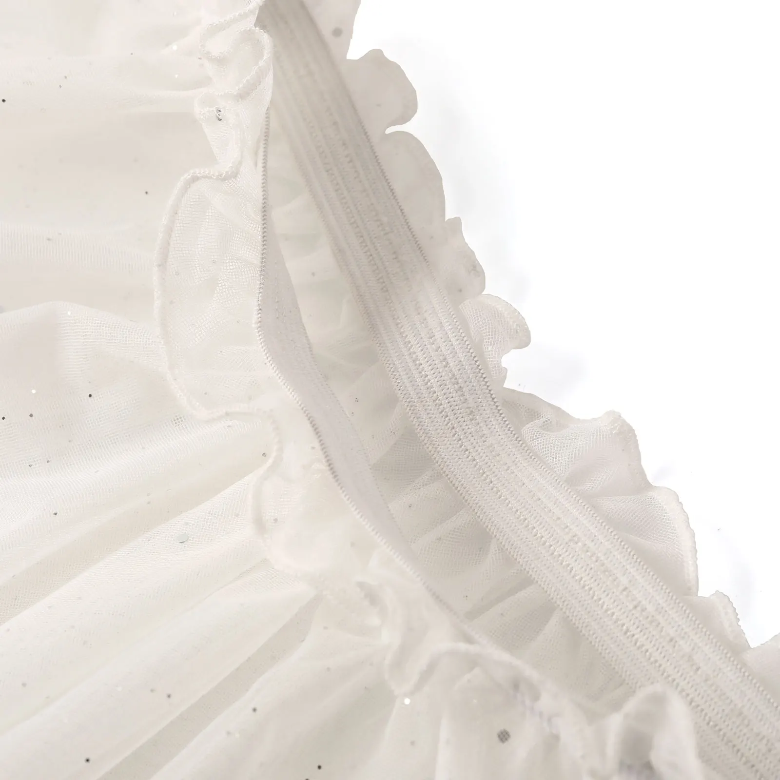 RUYBOZRY Ballet Dance Skirt For Girls Split Sequins Gymnastics Tutu Skirt Mesh Ballerina Short Dress Practice Leotard Dance