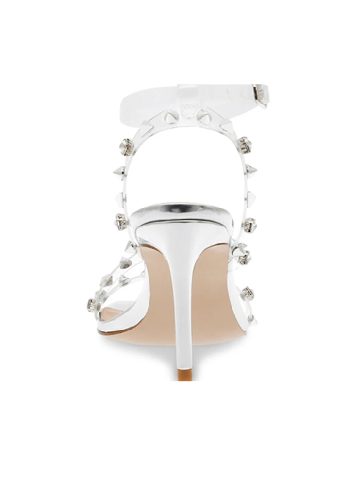 2022 Summer New Style Rivets with Stiletto High-heeled Sandals Women's Wedding Shoes Sexy Designer Luxury Elegant Heeled Shoes