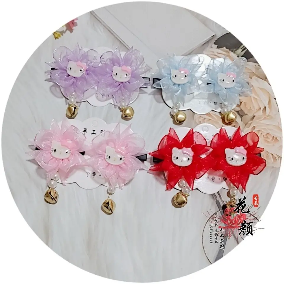 

Hello Kitty Hello Kitty Antique Bell Tassel Pair Clip Children Princess Hair Accessories Hair Clip Jewelry