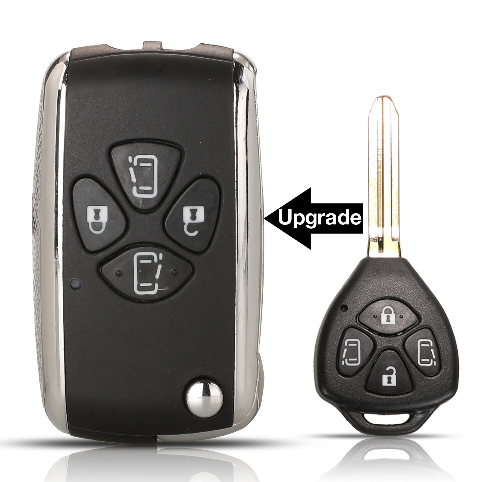 

Jingyuqin 3/4 кнопки модифицированный обновленный складной смарт-чехол для дистанционного ключа для Toyota Alphard 2005-2009 замена