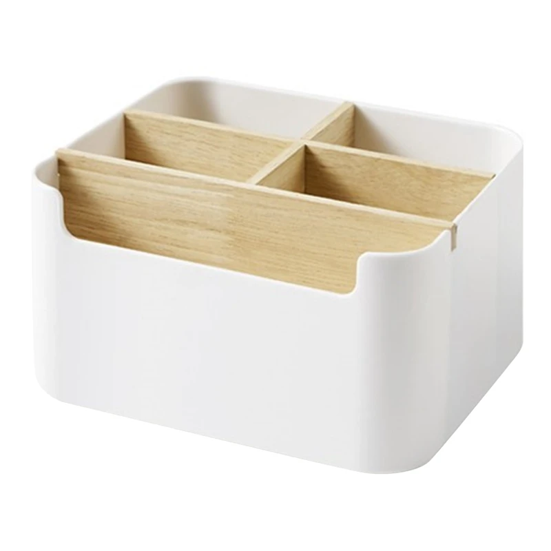 

Remote Control Holder Desktop Makeup Organizer 5-Compartment Storage Box Organizer For Living Room Bathroom