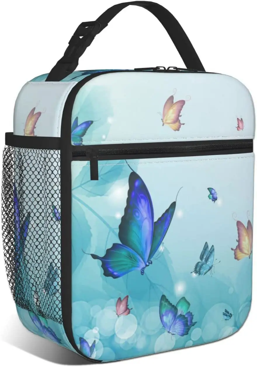 

Butterfly Lunch Box Kids Girls Insulated Cooler Thermal Cute Lunch Bag Tote for School