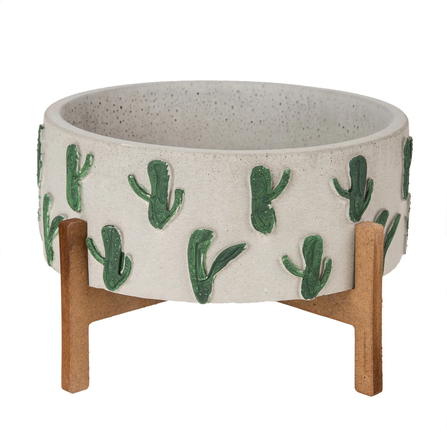 

Sonseason standing cactus embossed Aranjman concrete flower pot gray 22x15 Cm