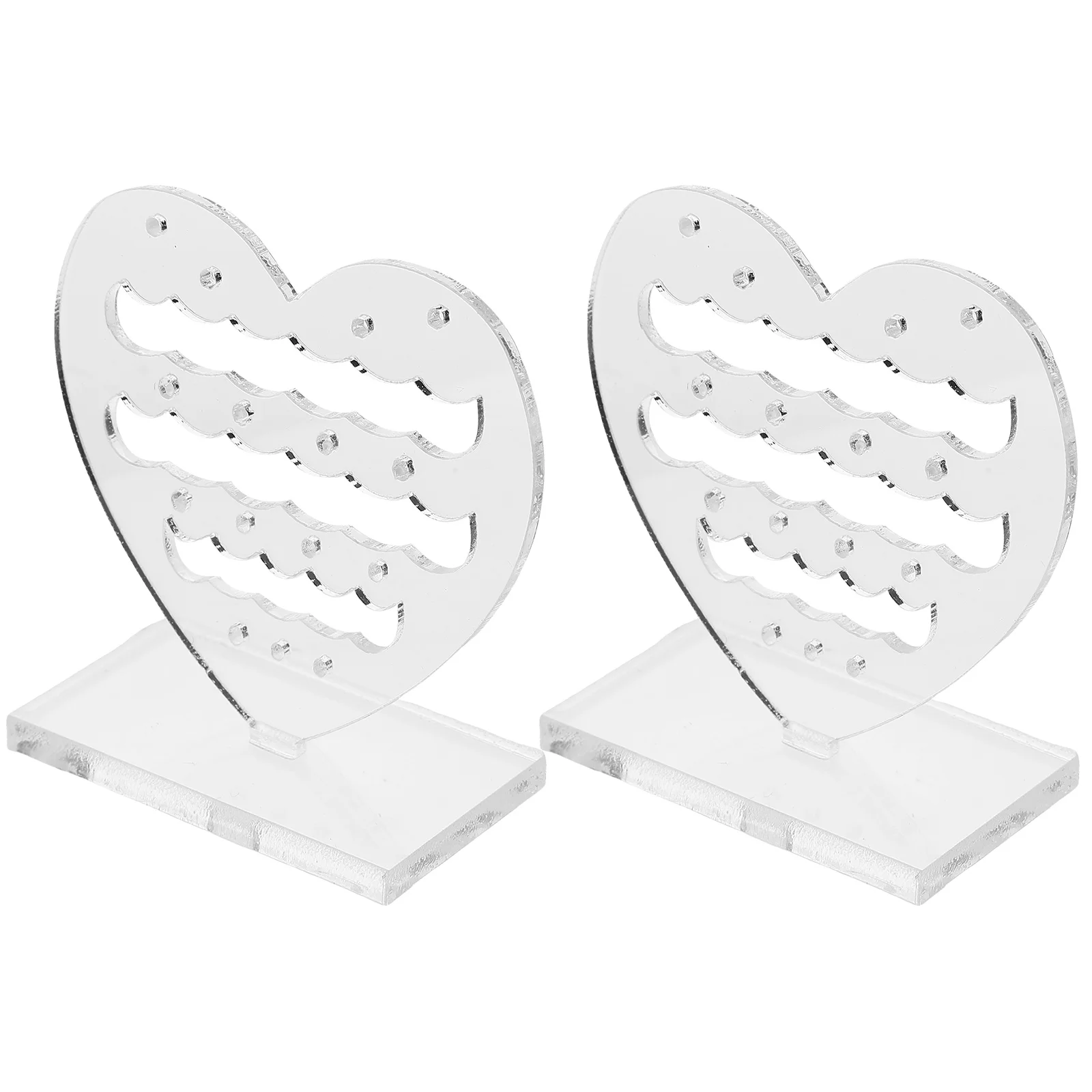 

2 Pcs Jewelry Display Stand Necklace Organizer Small Earrings Acrylic Miss Heart