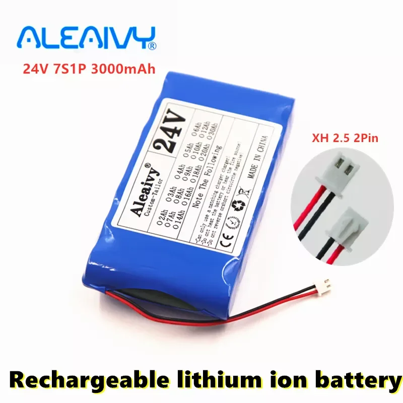 

2023NEW 2020 New 24v 7S1P 18650 lithium Battery Pack 25.2V 3000mAh Rechargeable Battery for Small Motor Motors / LED Strip Prote