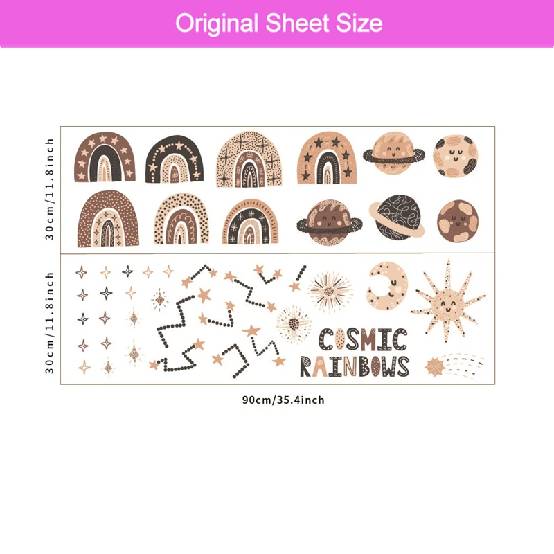 Забавные космические радужные настенные наклейки для детской спальни украшение