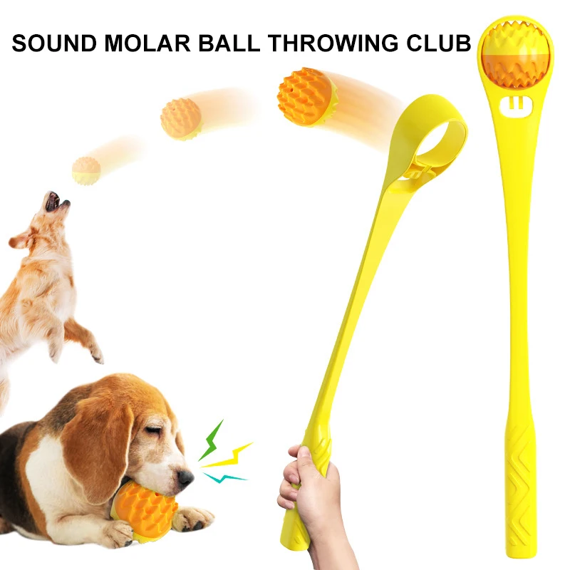 

Pet Dog Training Interactive Chewing Toys Pet Ball Throwing Fun Pet Ball Throwing Launcher Dog Outdoor Play Interactive Toys