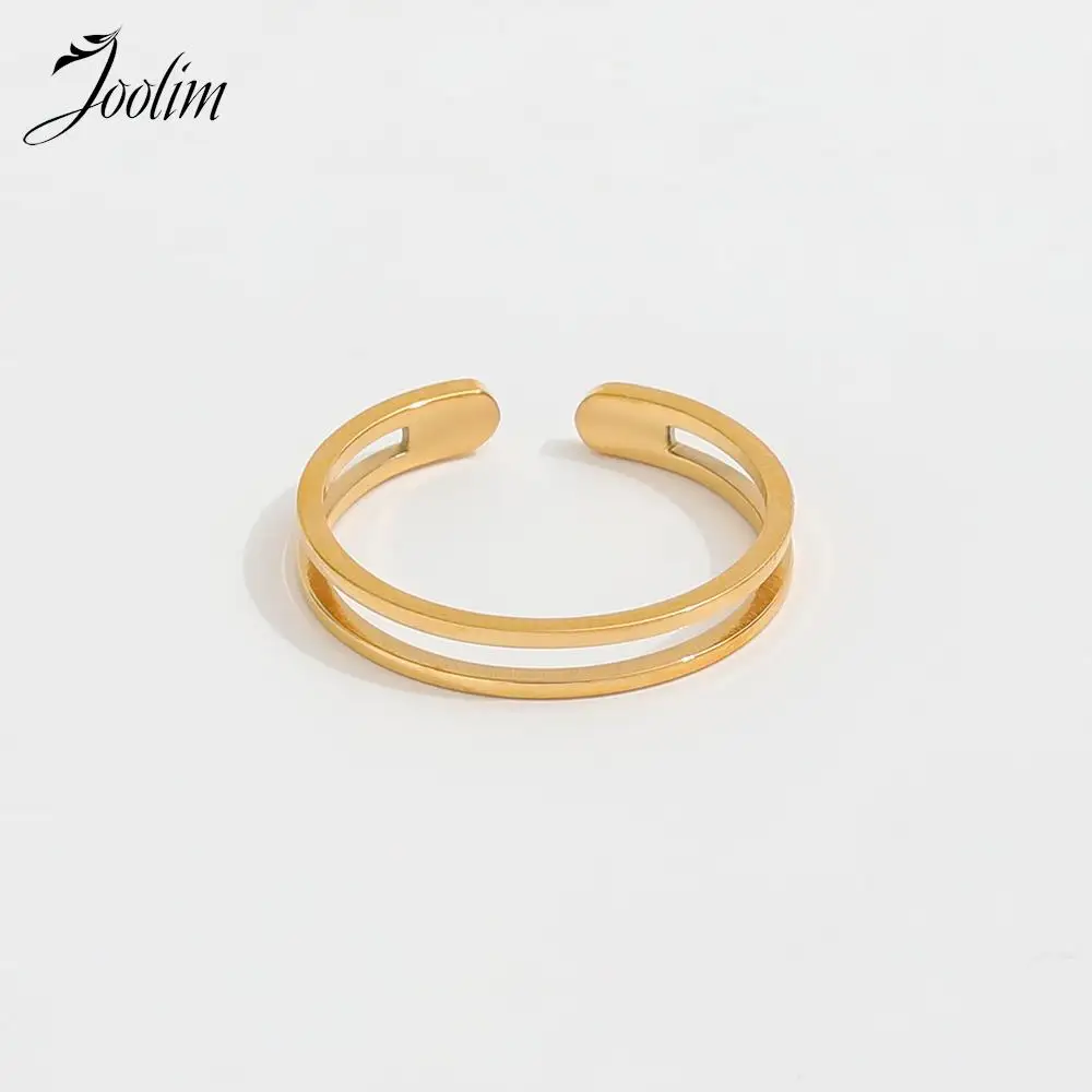 

Joolim High End PVD Fashion Symple Ans Style Rings for Women Stainless Steel Jewelry Wholesale