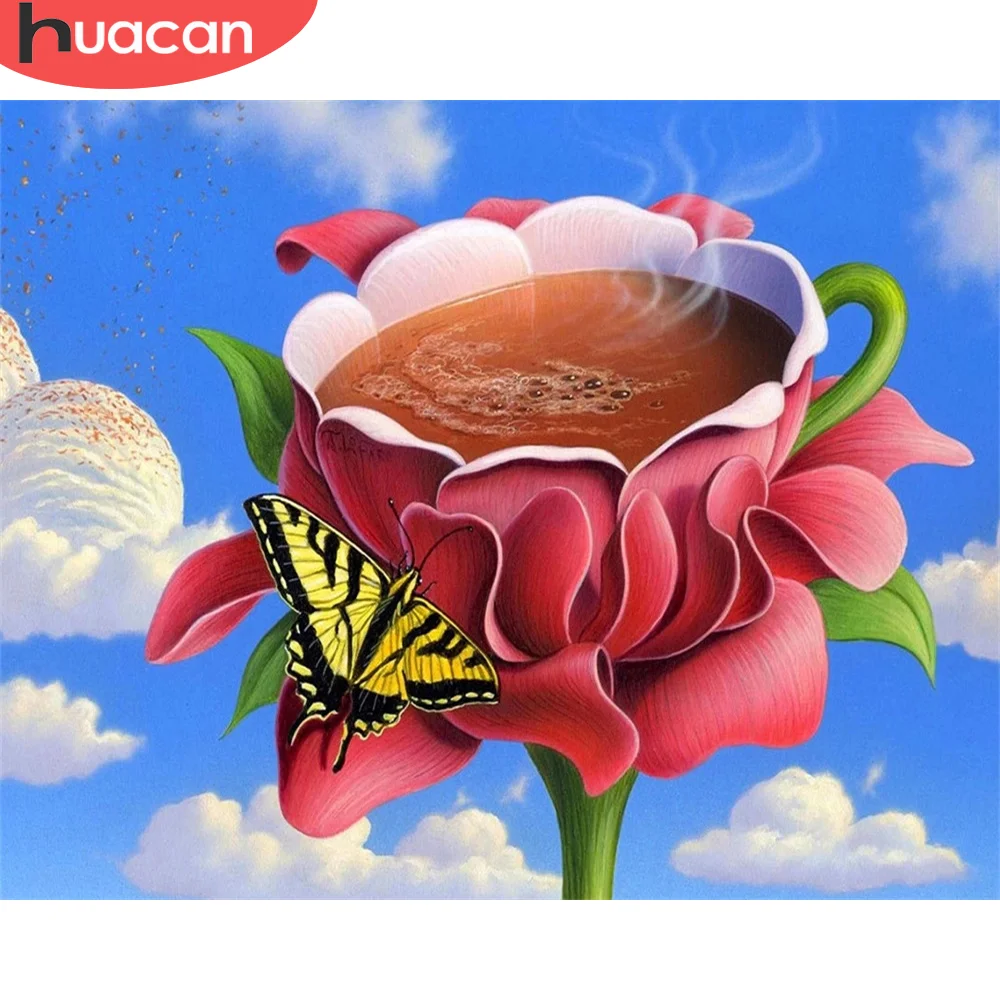 

Картина по номерам «сделай сам» HUACAN, цветок на холсте, ручная роспись, уникальный подарок, фотороза для гостиной