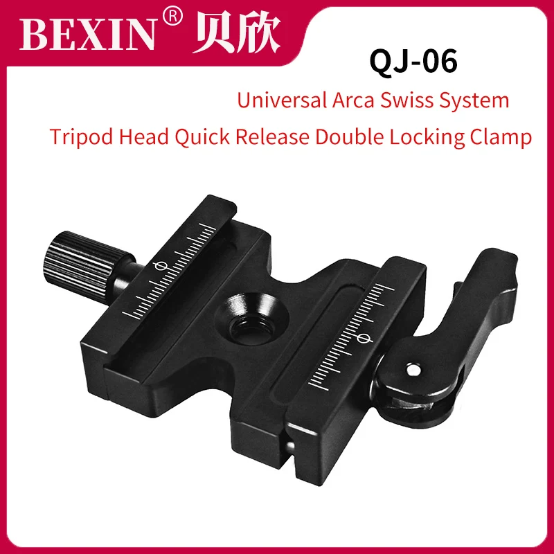 

CL-50LS Double Lock Mounting Plate Clamp Quick Release Plate Clamp Adjustable Knob Adapter For Arca Swiss Tripod Ball Head-QJ-06