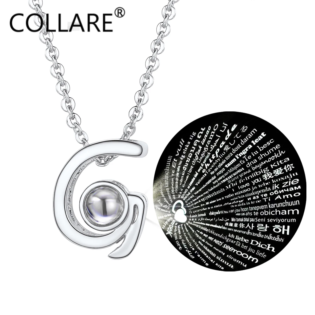 

Gift 18K Gold Plated Aesthetic Letter A-Z Pendant 100 Languages I Love You Locket Jewelry for Women Girlfriend CP539