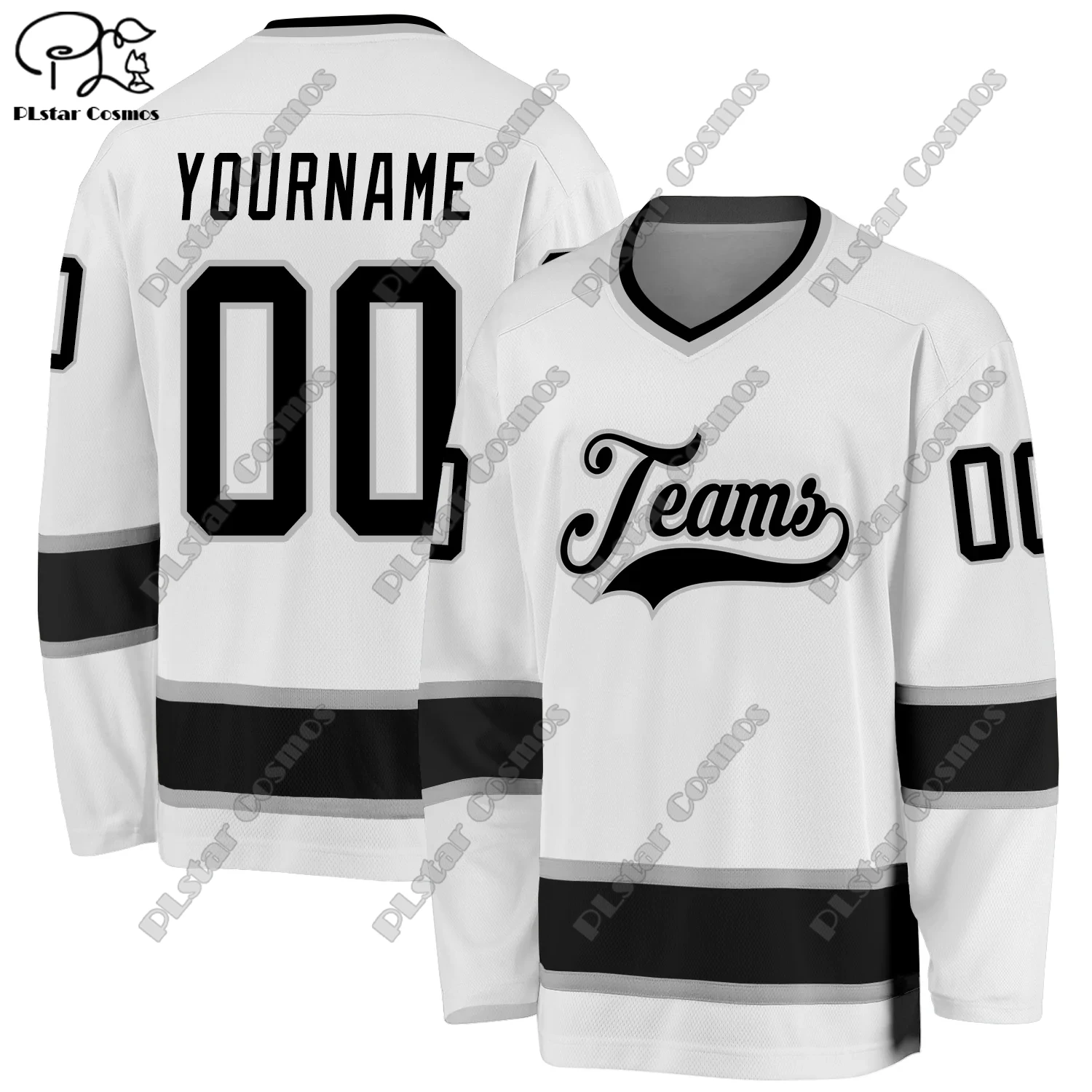 

Новая модная хоккейная кофта с V-образным вырезом и длинным рукавом, с 3D принтом, цветные шрифты, повседневная кофта, подарок для команды