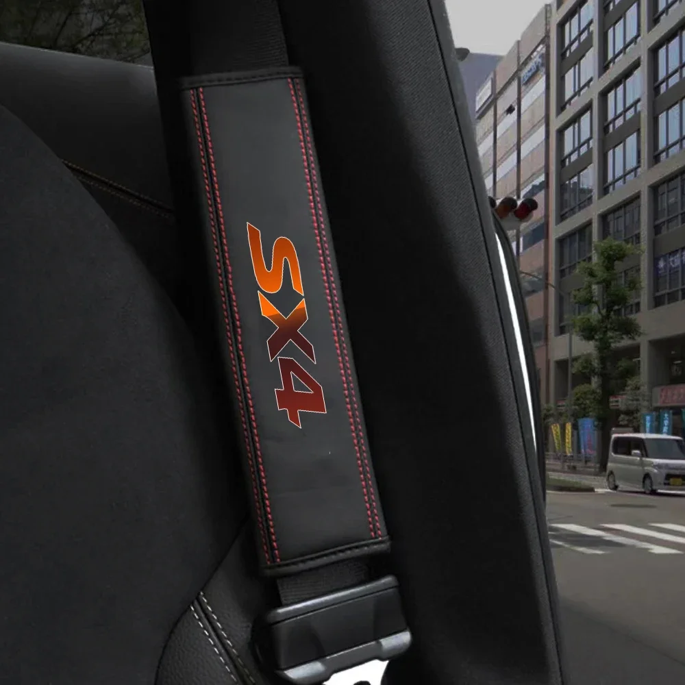 

for Suzuki SX4 1pc Cowhide Car Interior Seat Belt Protector Cover For Suzuki SX4 car Auto Accessories