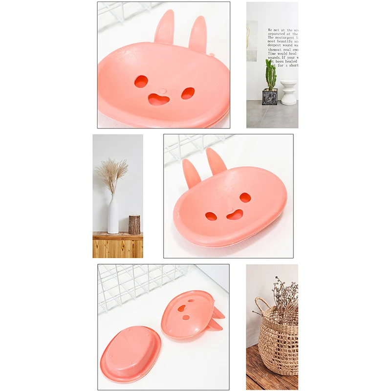 

Портативный контейнер для мыла в форме кролика с крышкой и дренажным слоем