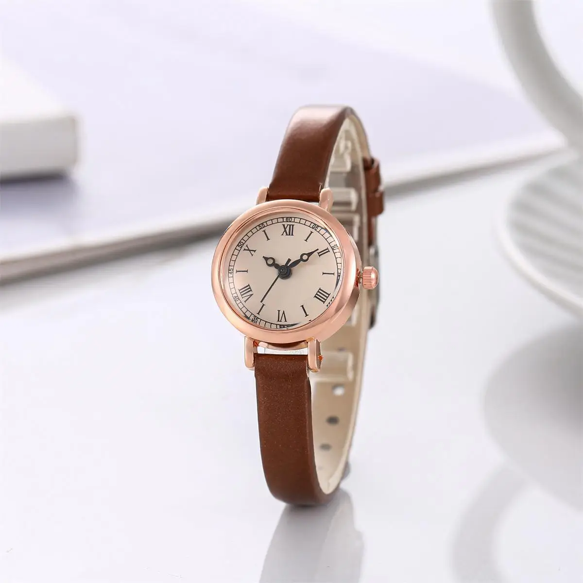2024 new watches live tide brand retro women's compact Roman face female student