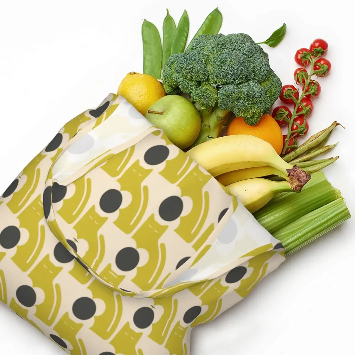 Пользовательские Poppy Cat Orla Kiely продуктовые сумки-тоут для покупок женские