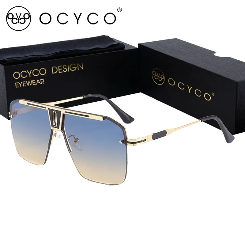 

OCYCO Fashion Metal Punk Splicing Gradient Sunglasses Men Sun Glasses Women Sunglass Oculos Feminino Lentes Gafas De Sol UV400