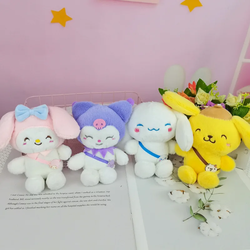

Kawaii Sanrio Plush Doll Hello Kittys Mymelody Cinnamoroll Pompom Purin Accessories Cute Beauty Plushies Keychain Pendant Gift