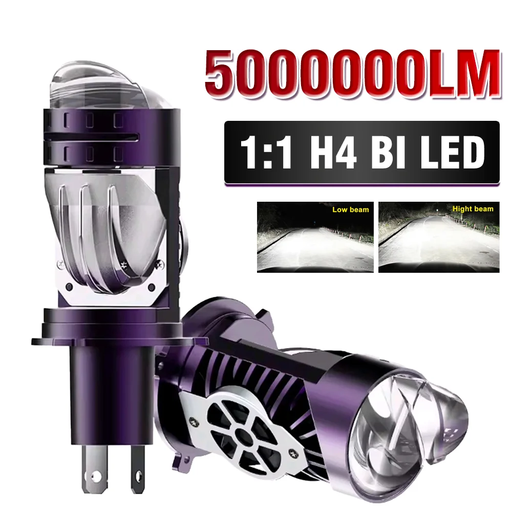 

H4 светодиодная лампа для фар, линза проектора Canbus, супер яркий светодиод, 3800 Вт, 5000000 лм, 6000 К, высокий/низкий свет, применяется к автомобилю и мотоцикле