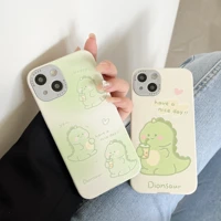 cartoon cute little dinosaur phone cases for iphone 13 12 11 pro max xr xs max x 78plus couple anti drop soft silicone cover
