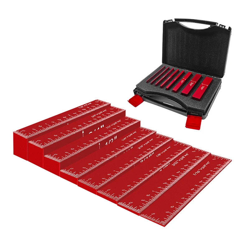 

15pcs Setup Blocks Height Gauge Set Precision Aluminum Setup Bars for Router and Table Saw Accessories 1/16" Woodworking Set Up