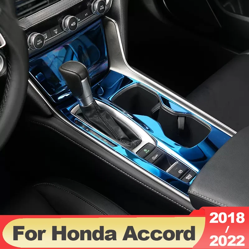 

Внутренняя коробка переключения передач из нержавеющей стали для Honda Accord 10th X 2018-2021 2022 панель Крышка отделка рамка декоративные аксессуары