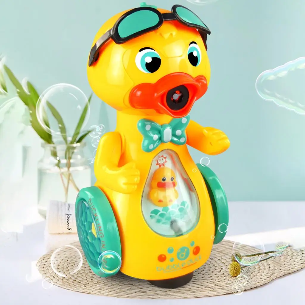 

Toddler Funny Electric Automatic Duck Bubble Maker Blower Machine with Music &