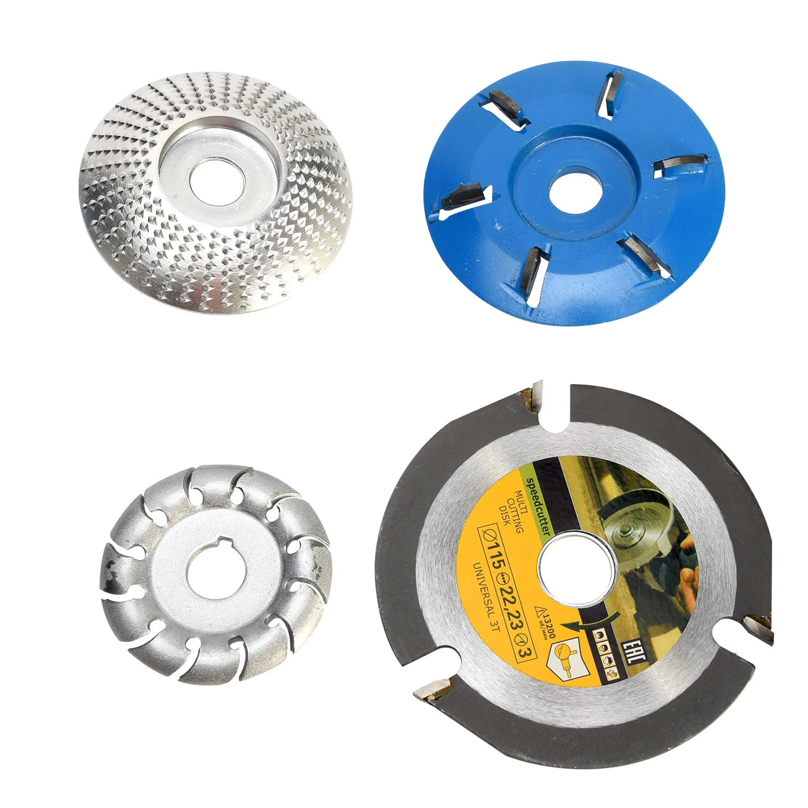 

4pcs Cutting Shaping Woodworking Angle Grinder Attachment Tool 12 Teeth Home Durable Wood Carving Disc Multifunctional Polishing