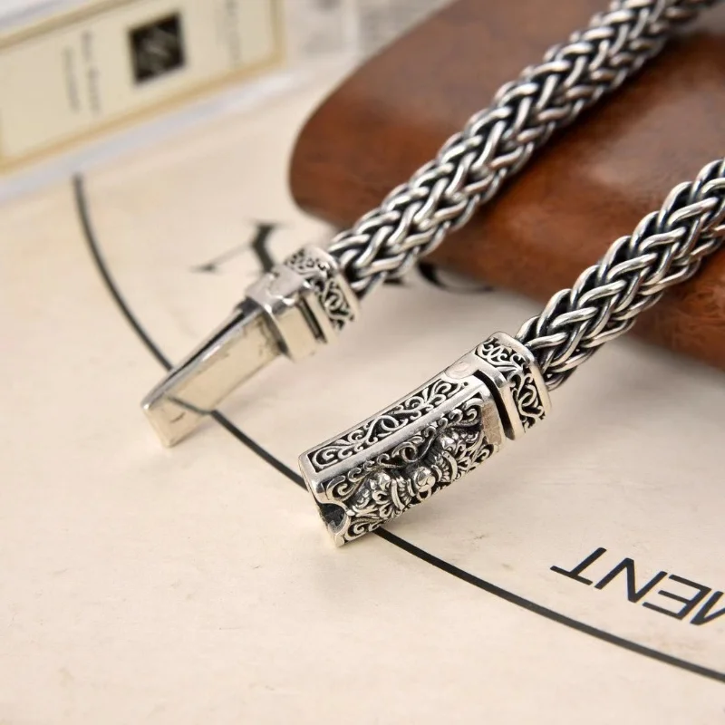 Мужские браслеты BOCAI из стерлингового серебра S925 пробы новая модная рельефная