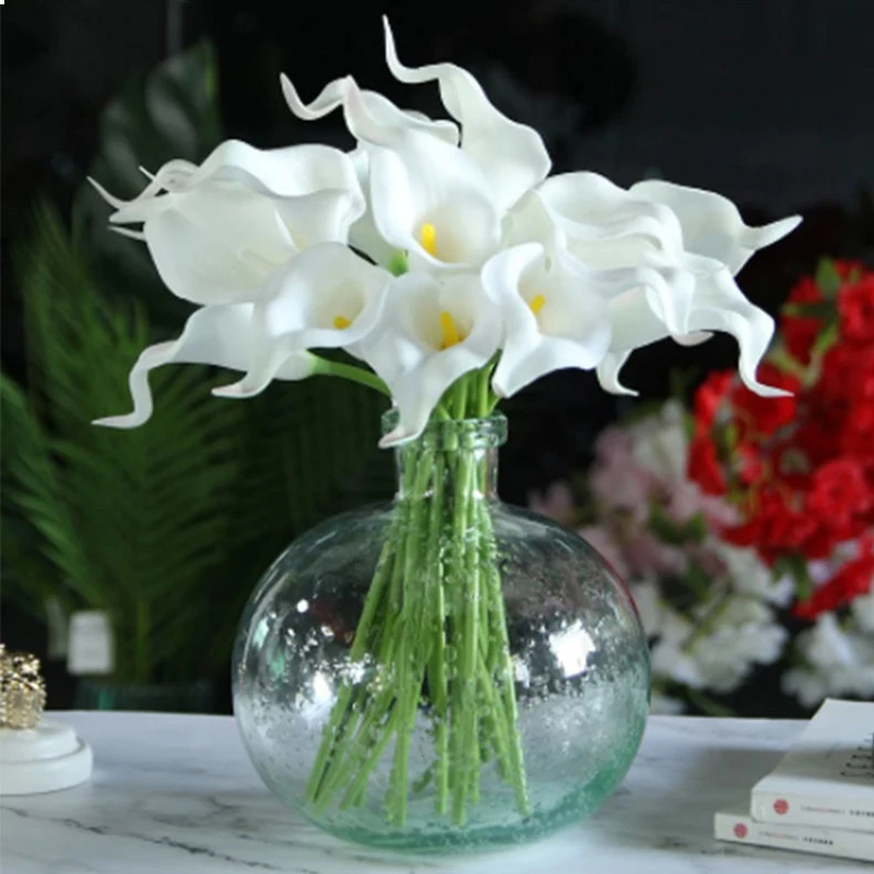 

20Pcs Artificial Calla Lily Flowers PU Real Touch Wedding Decoration Fake Flowers Home Decoration Artificial Plants