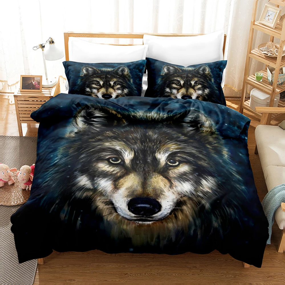

Animal Bedding Set 3D Wolf Pattern Duvet Cover Comforter Bed Double King Size Adult Kids Boy Bed Accessorie
