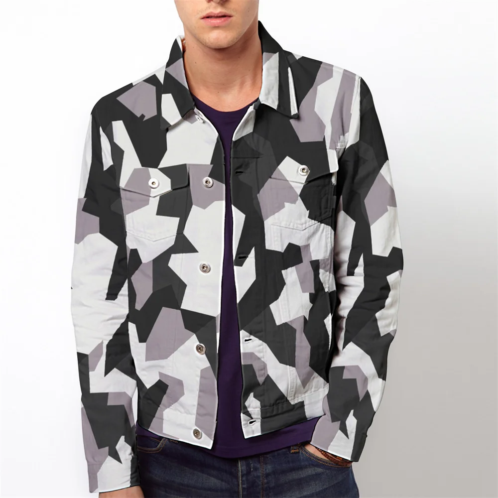 

Casual Long Sleeve Tops Coat Cool 3d Digital Printing Men's Jackets 2022 Autumn New Fashion Turndown Collar Outerwear Clothes