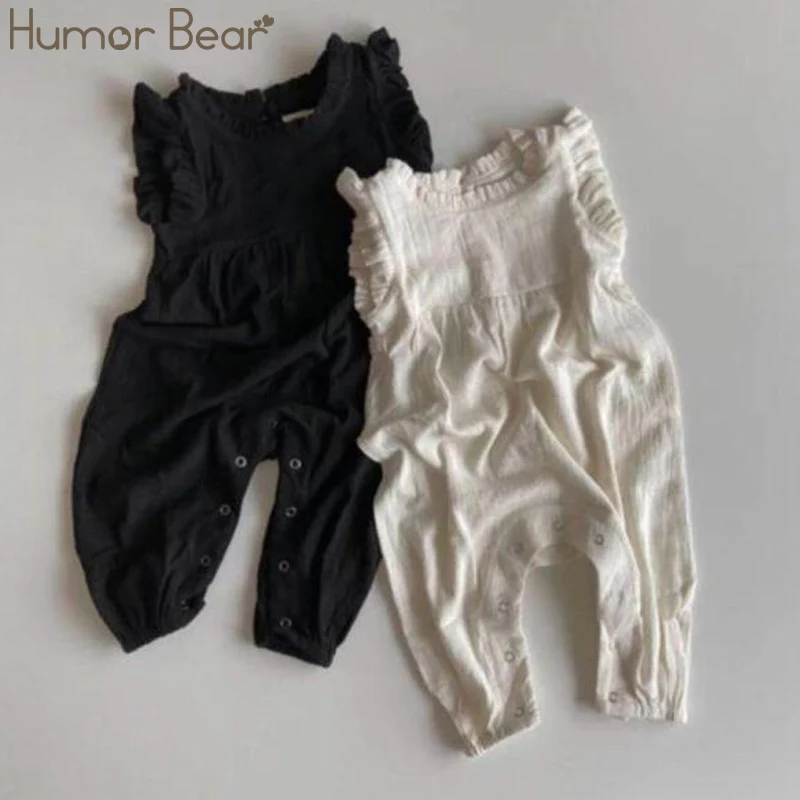 

Humor Bear 2022 Summer Baby Rompers Sleeveless Toddler Girls Jumpsuits Toddler Outfit Linen Girls Clothes For 0-24M