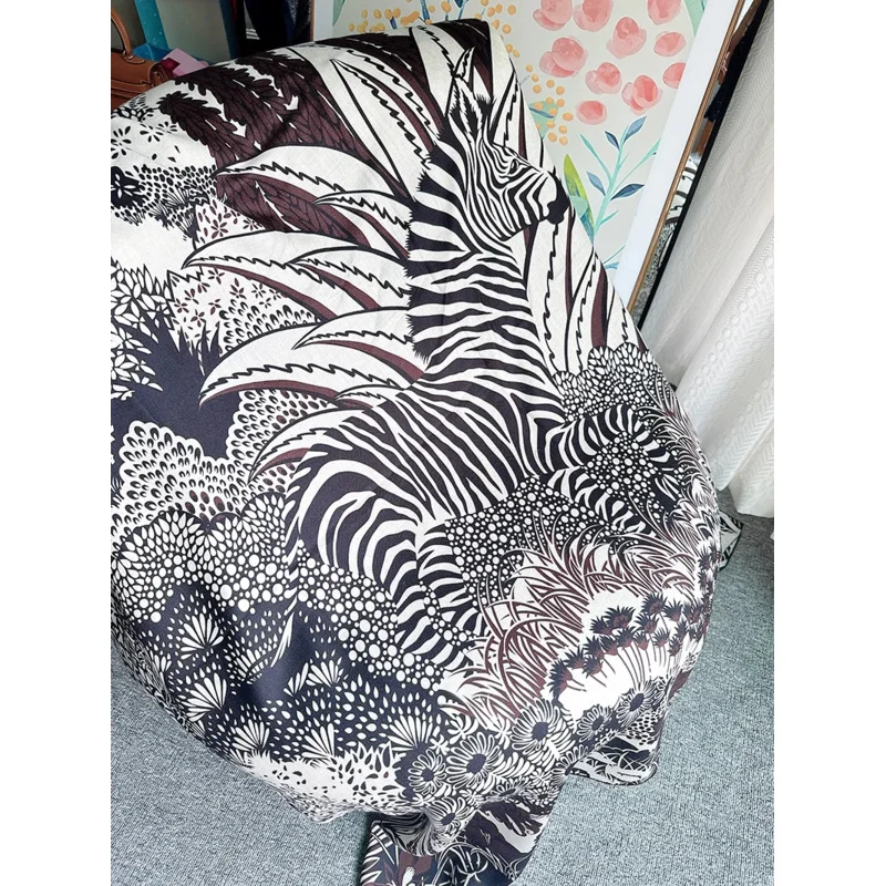 Кашемировый шарф головной платок в виде зебры женский шерстяной роскошный