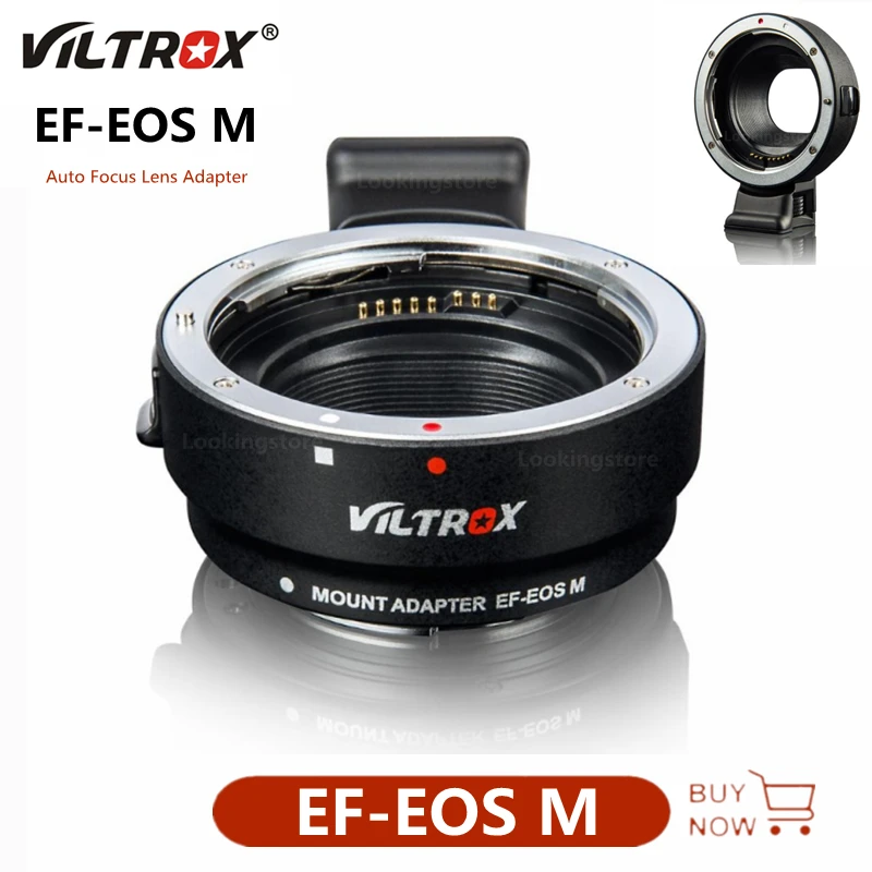 

Viltrox EF-EOSM Auto Focus Lens Adapter Ring Electronic for Canon EOS EF/EF-S lens to EOS M EF-M M2 M3 M5 M6 M10 M50 M100