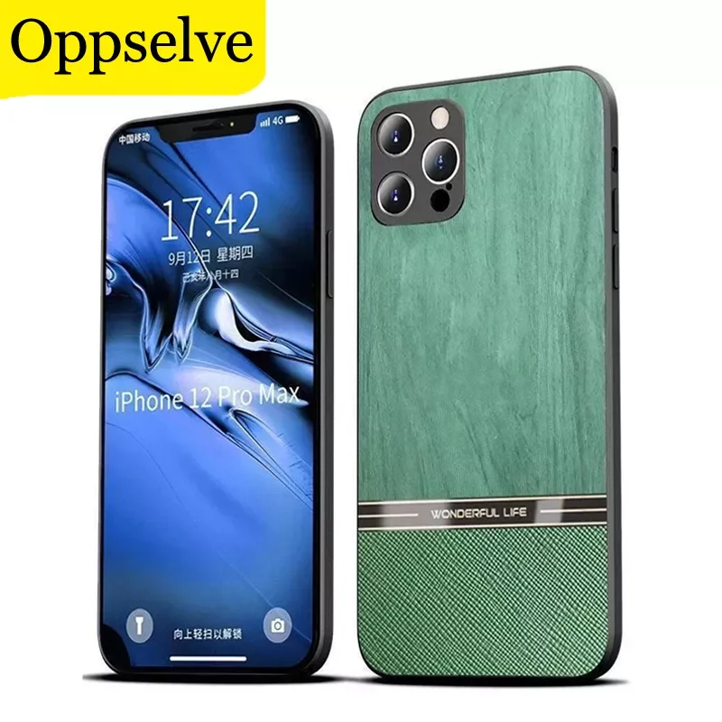 

Leather Wood Pattern Phone Case For iPhone 12 Mini 11 Pro Xs Max X Xr 7 8 6 6S Plus Protective Camera Capinhas For iPhone SE 2