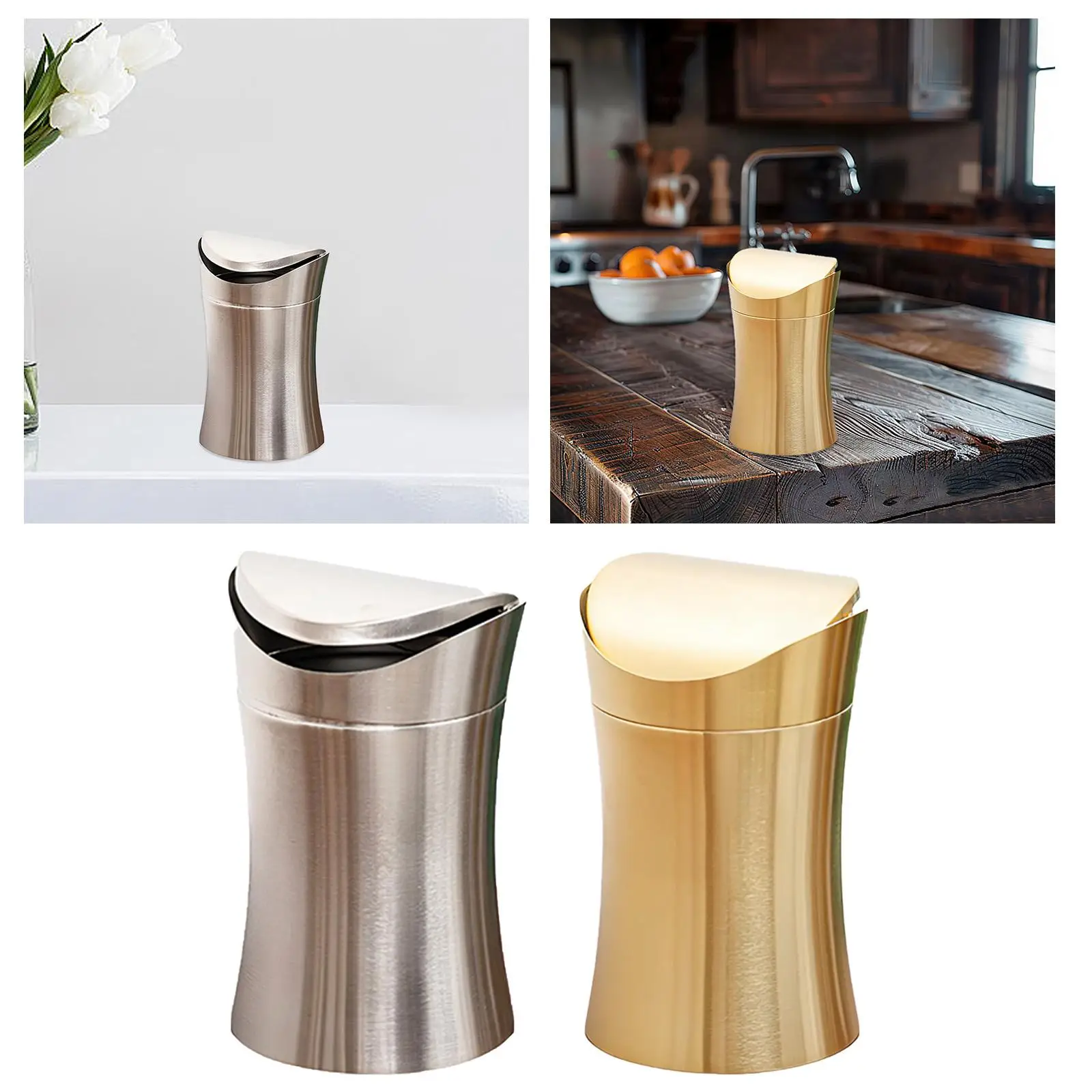 Настольный мусорный бак корзина для переработки компактный поворотная крышка