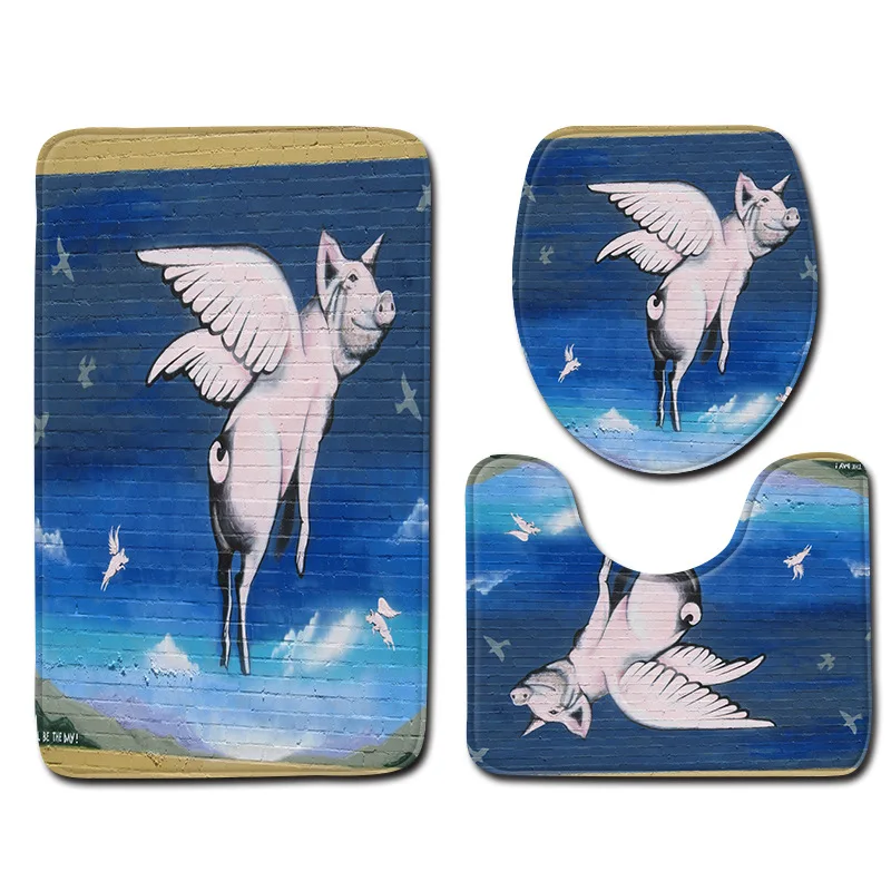 

Новый креативный трехкомпонентный напольный коврик для ванной и туалета, Набор комбинированных домашних придверных ковриков, Противоскол...