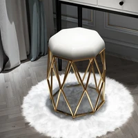 nordic chair simple home golden dressing stool birds nest iron art make up chairs manicure backrest shoe stools