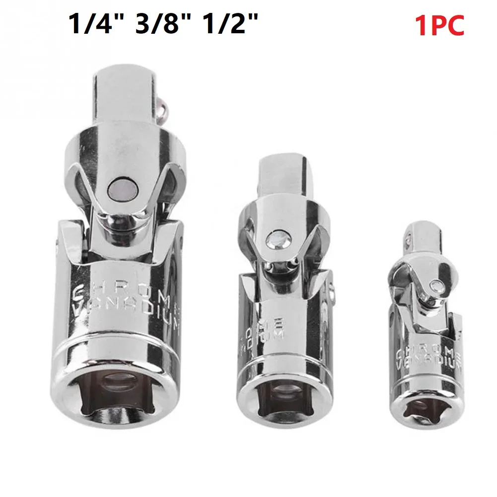 

Universal Joint Set Ratchet Extension Bar 1/4 3/8 1/2 Socket Adapter Ratchet Tool Chrome Vanadium Steel Bendable Adapter Socket