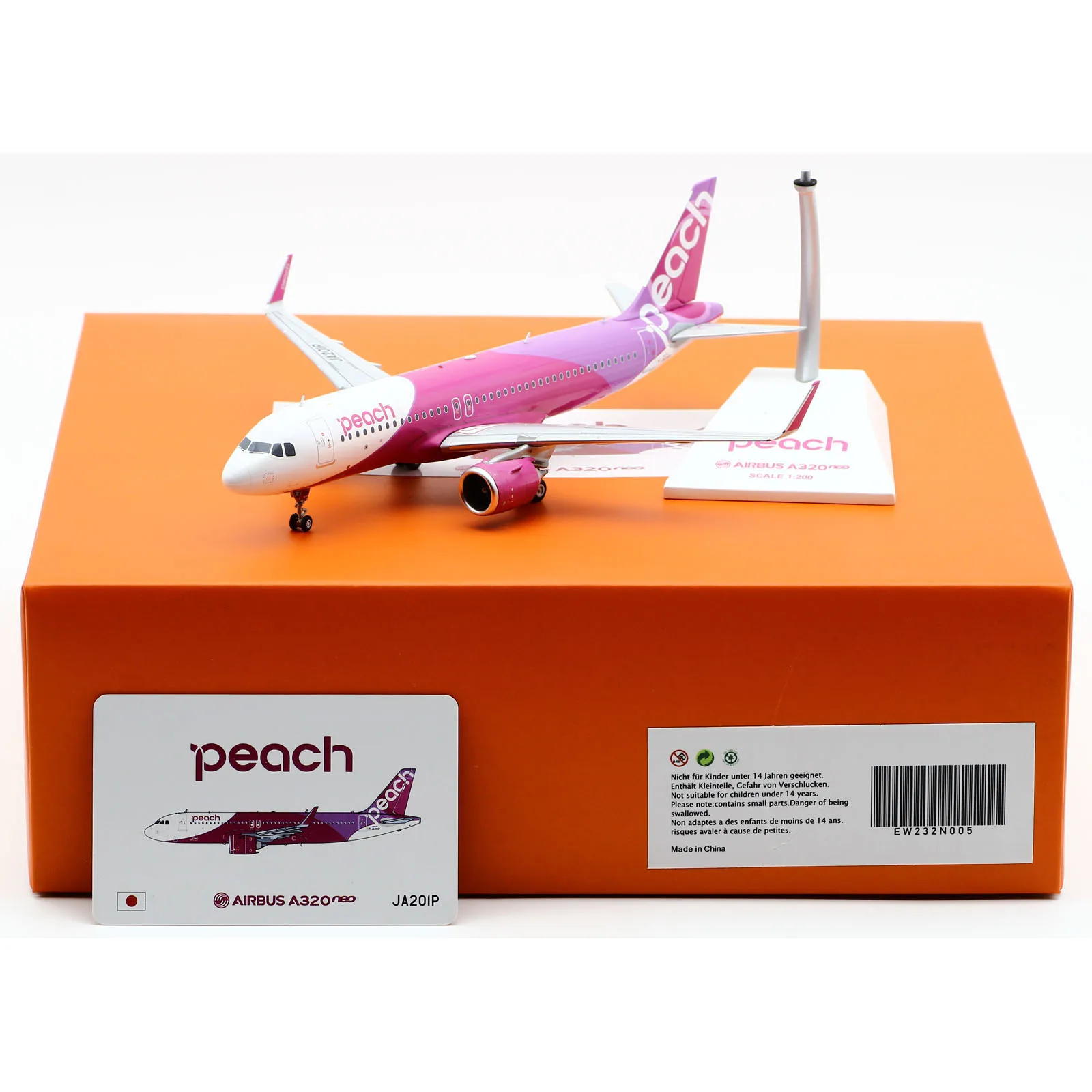 

Коллекционный самолет EW232N005 из сплава, подарок, фотосессия 1:200, авиакомпании Peach Airlines, модель самолета с подставкой
