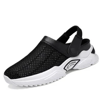 walking shoes mens slippers mesh mens loafers heightening casual shoes breathable half pack sandals outdoor lightweight