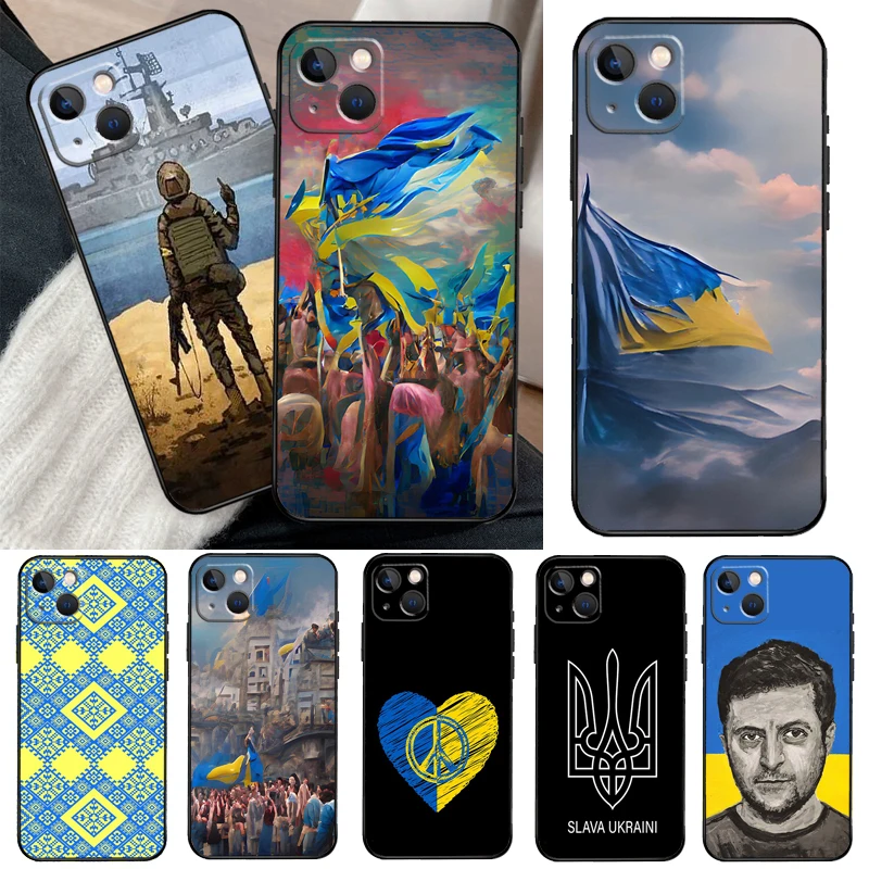 

Ukraine Flag Phone Case For iPhone 13 12 11 14 Pro Max Mini X XS Max XR 7 8 Plus SE 2020 Case Back Cover