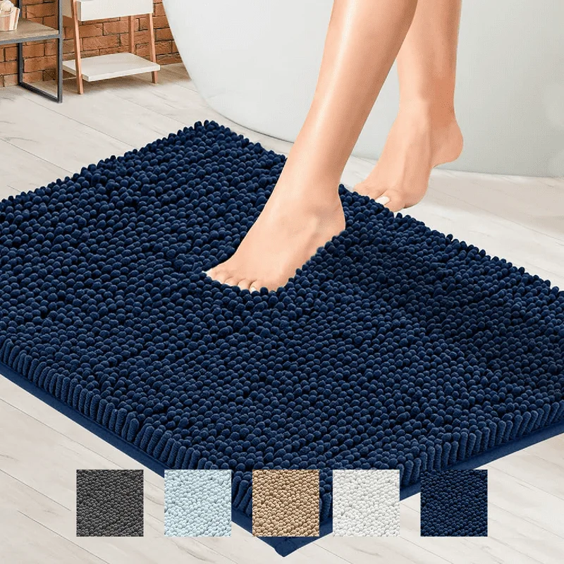 

Rugs, Chenille Bath Mats Microfiber, Dark ,17x24", Mayshine