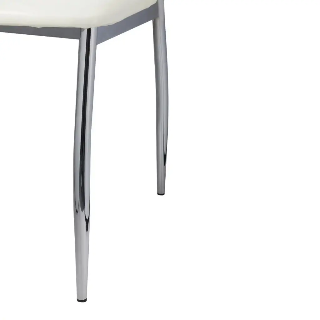 

Kitchen White Dining Chairs Set of 4 for Dining Room Home Decor 4 pcs Faux Leather