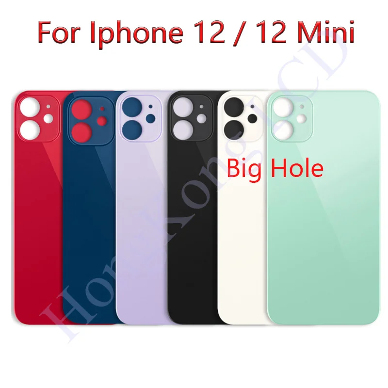 OEM большое отверстие задняя дверь стекло для iPhone 12 mini корпус IPhone заднее крышка