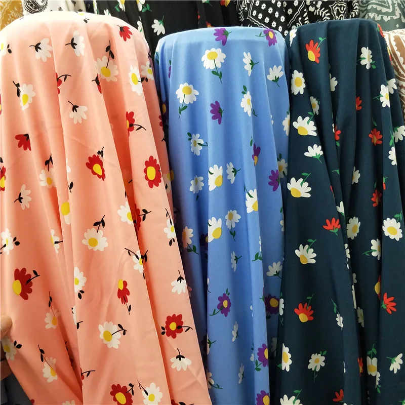 

Printed Shirt, Cheongsam for Dress Fabric Parent-child Children's Clothing Wide-leg Culottes Impermeable Fresh Floral Diy Sew